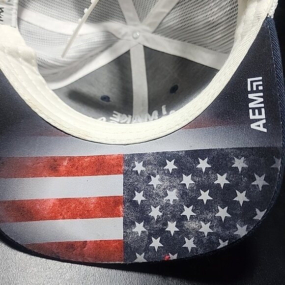 I Make America .Flag Mesh Baseball Cap - Blue & White Crown Products - Picture 2 of 4